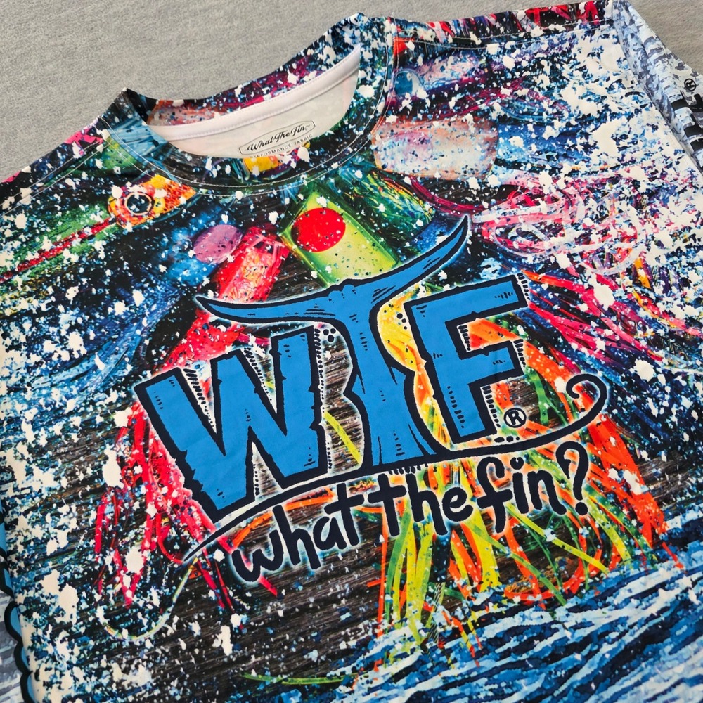 What The Fin Mens Fishing Performance Long Sleeve Shirt Blue Lure Of The Sea S